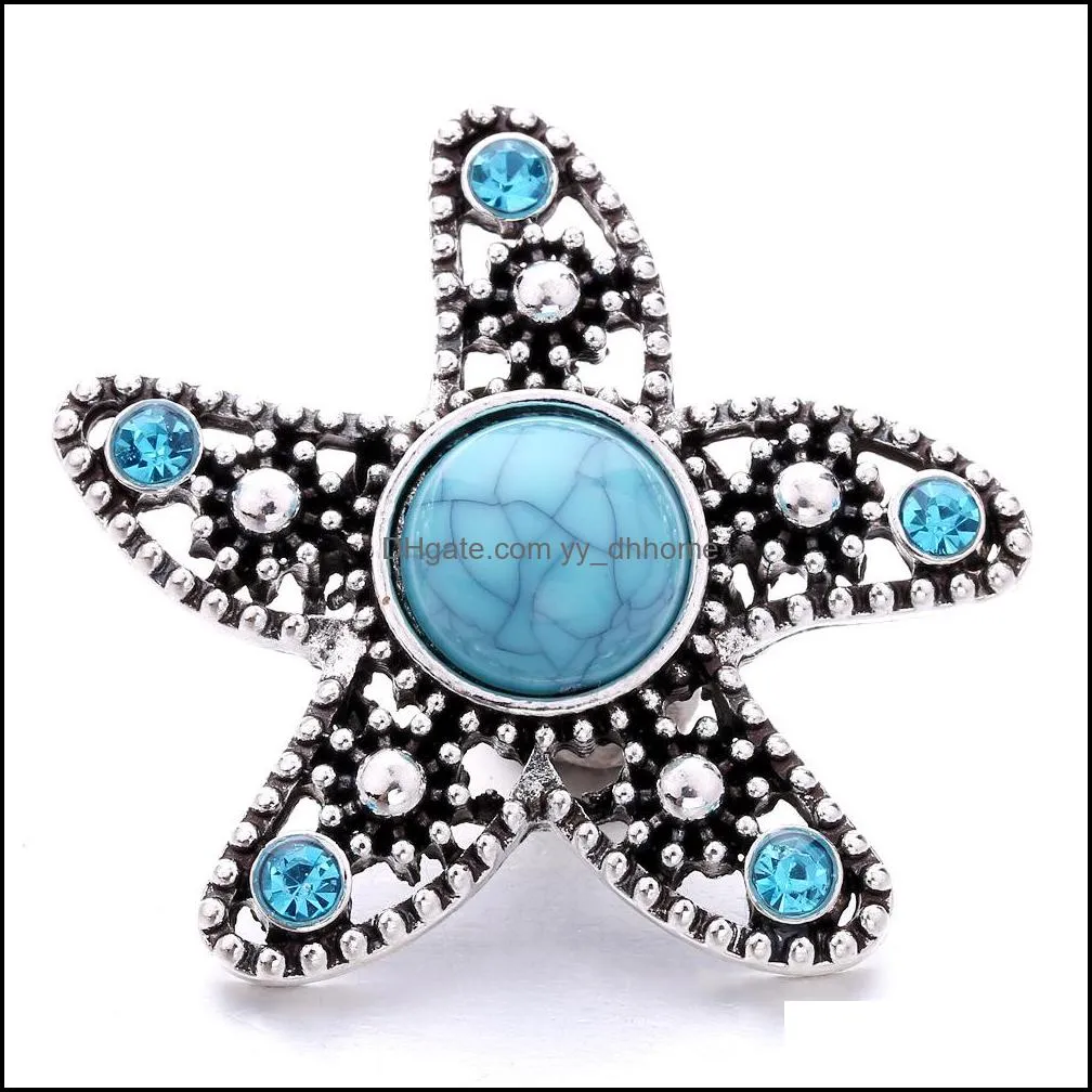 lots snap button jewelry components resin turquoise 18mm metal snaps buttons fit bracelet bangle noosa