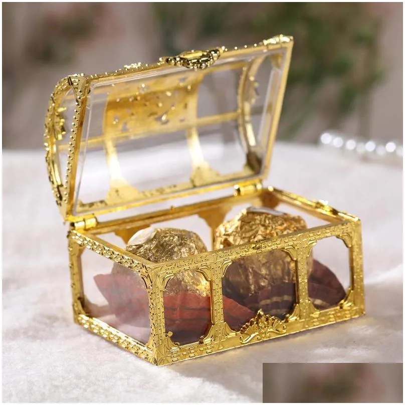 treasure chest candy boxes chocolate gift decorative case wedding party favor supplies gifts wrap plastic decoration