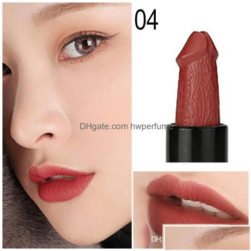 lipstick 6colors lipstick mushroom pecker penis willy shaped lip hens night party makeups long lasting matte drop delivery health be