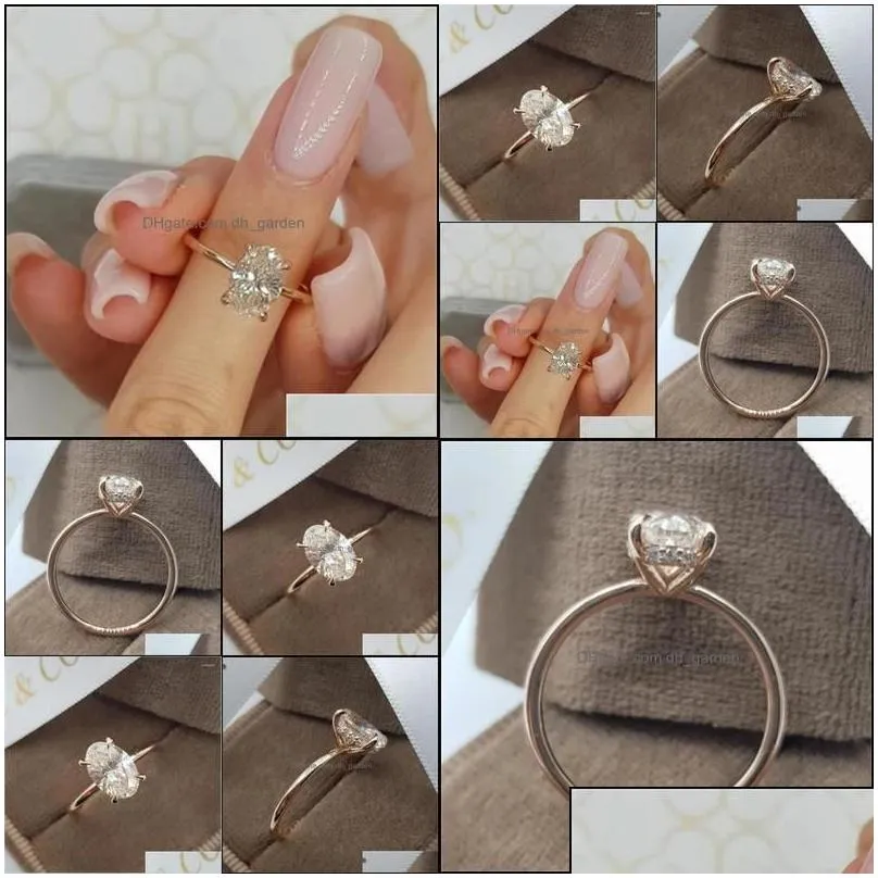 wedding rings wedding rings oval cut solitaire ring rose gold den crystal stone for women party cool jewelry gift wholesaleweddingwe