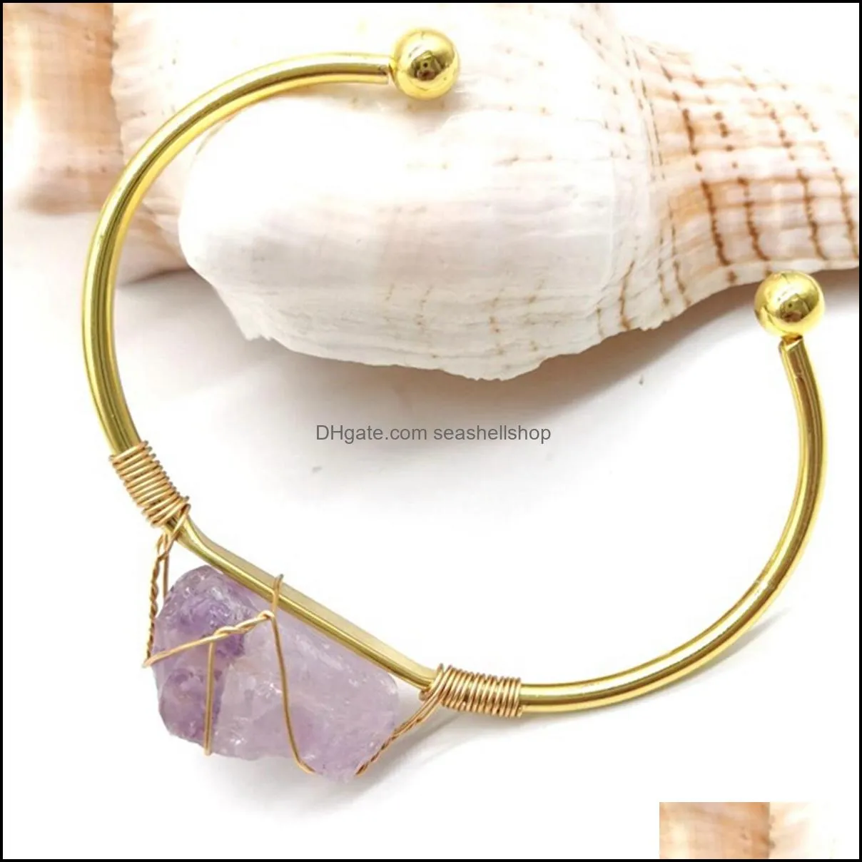 druzy crystal cuff bracelet for women girls handmade gold wire woven lift of tree healing chakra crystal friendship bangle charms