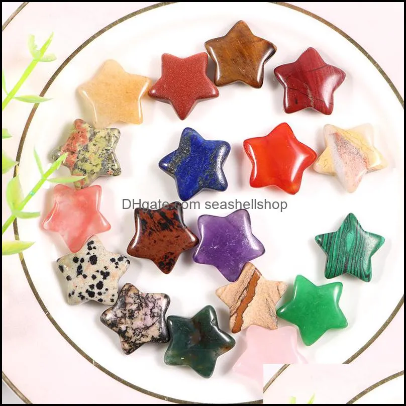 20mm star decoration craft natural stone healing crystals quartz star gemstone ornaments for christmas home