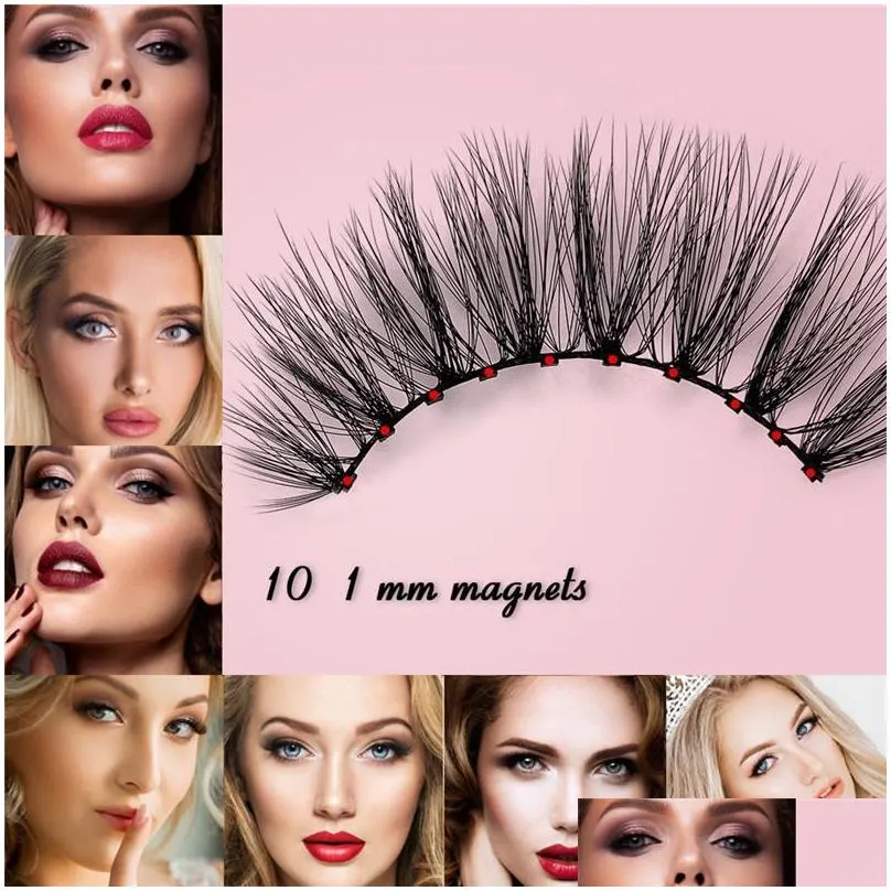 10 magnetic eyelashes one pair false eyelashes suit magnetic eyeliner lashes ten magnetic magnet eyeliner set