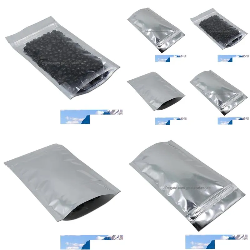 3.5x5.5 9x14cm mylar stand up aluminum foil clear package pack bag for food coffee resealable zip lock party packing bag