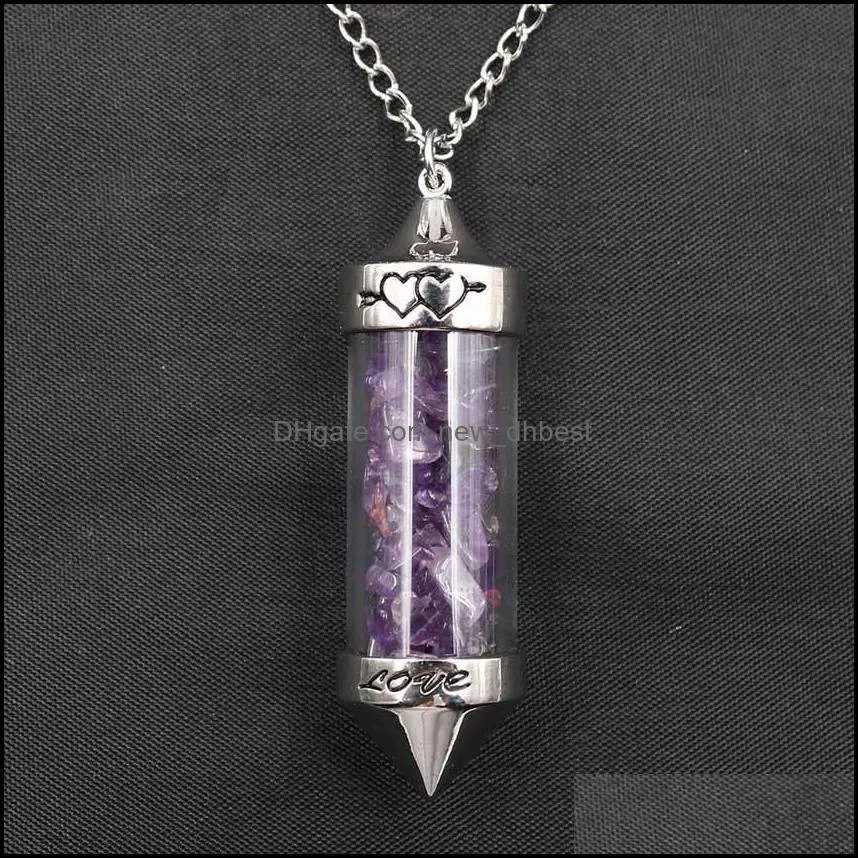 reiki healing crystal pendant wishing bottle sweater chain pendant lady wild temperament personality necklace