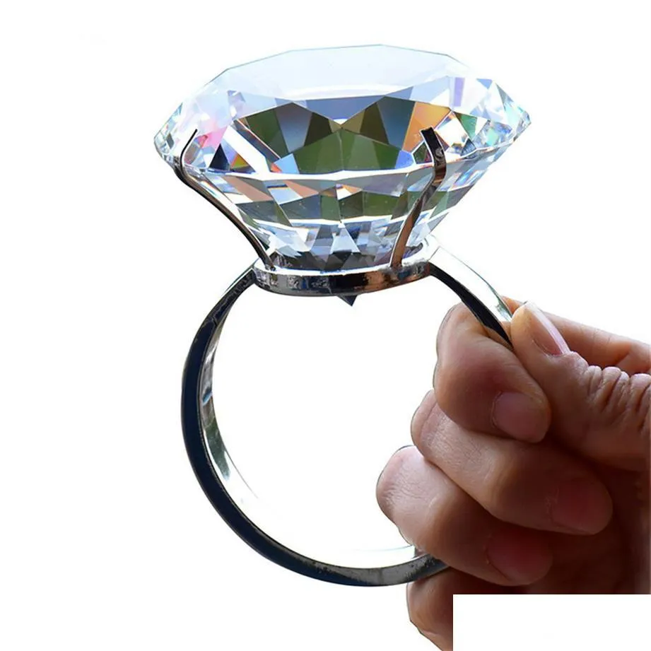 wedding arts and crafts decoration 8cm crystal glass big diamond ring romantic proposal wedding props home ornaments party gifts