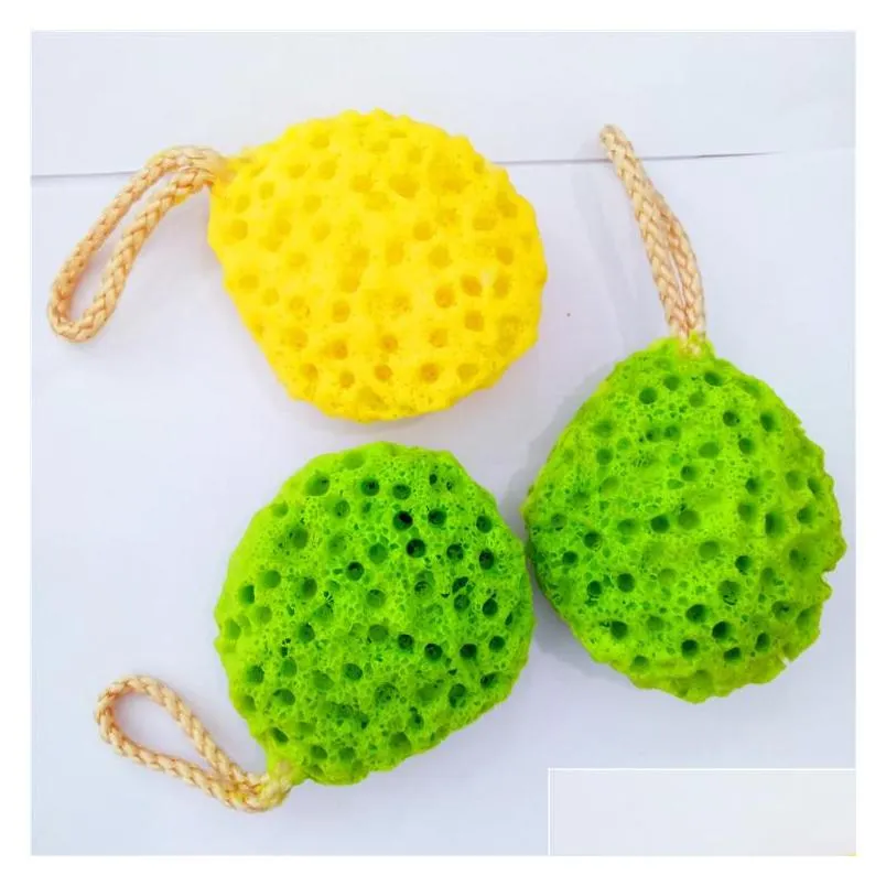 baby kids sponge honeycomb shape newborn bath ball shower brushes exfoliating body face cleaning scrubber supplies