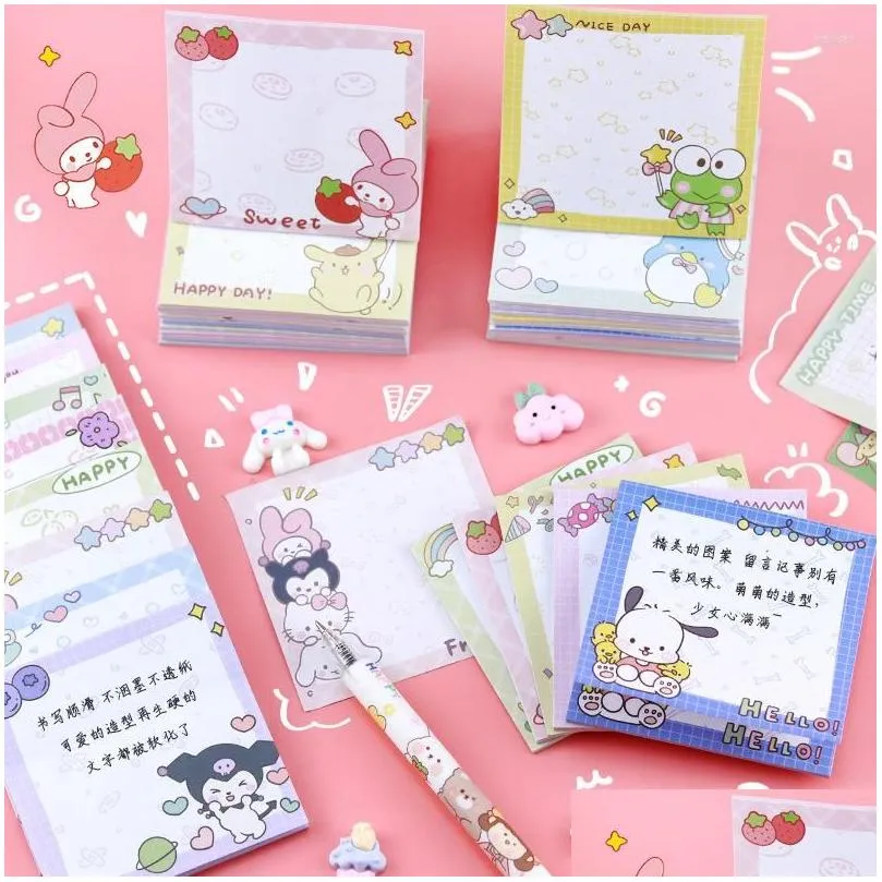 sheets cute cartoon anime memo pad kawaii sticky notes girl diary diy decorative school notebook japanese stationery