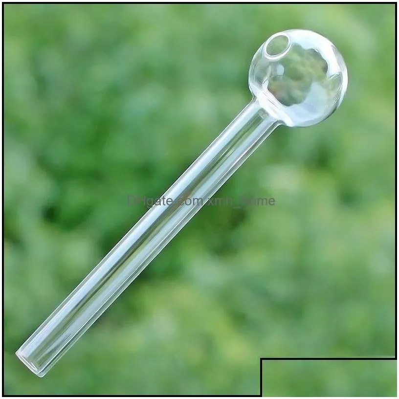 Smoking Pipes 10Cm 12Cm High Quality Glass Pipes Clear Oil Burner Tube Pyrex Hand Water Pipe Nail Tips 6054 Q2 Drop Delivery 2022 Ho