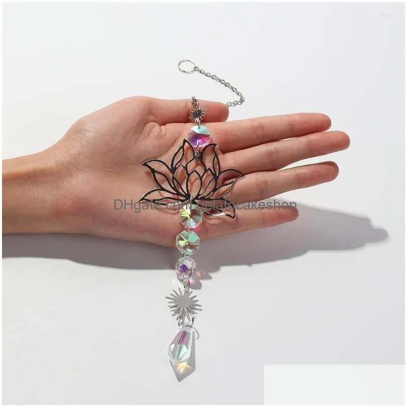 garden decorations silver suncatcher hanging crystal prism light catcher window sun rainbow maker prisma decoration wedding gift