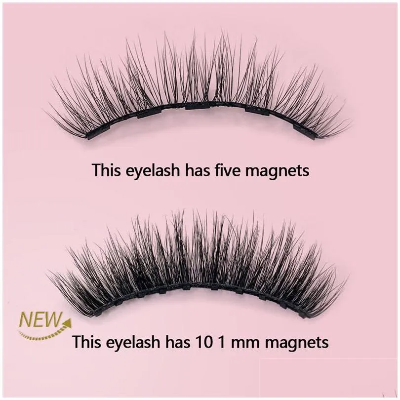 10 magnetic eyelashes one pair false eyelashes suit magnetic eyeliner lashes ten magnetic magnet eyeliner set