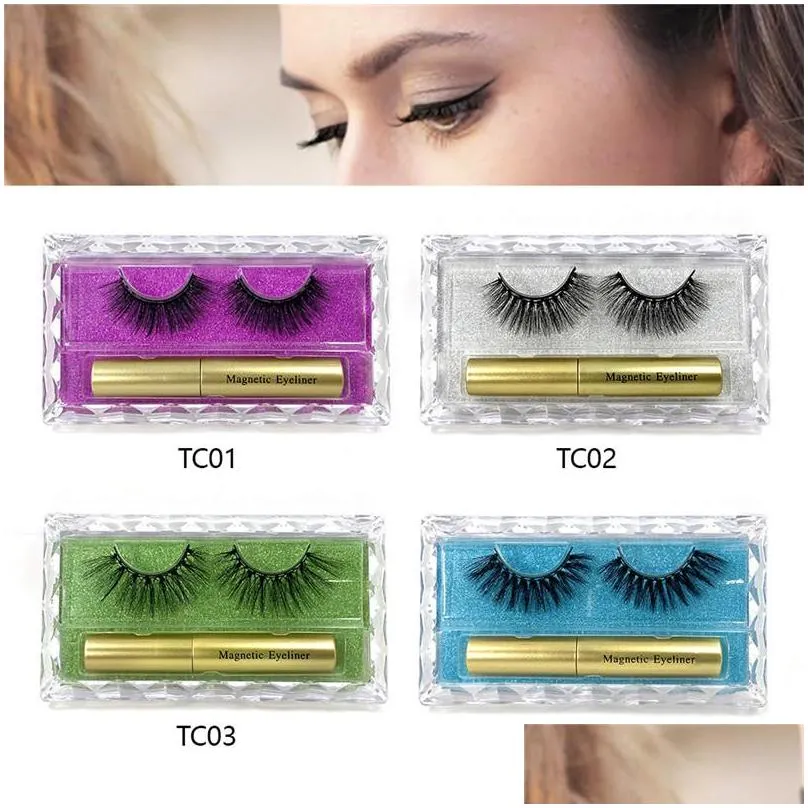 10 magnetic eyelashes one pair false eyelashes suit magnetic eyeliner lashes ten magnetic magnet eyeliner set