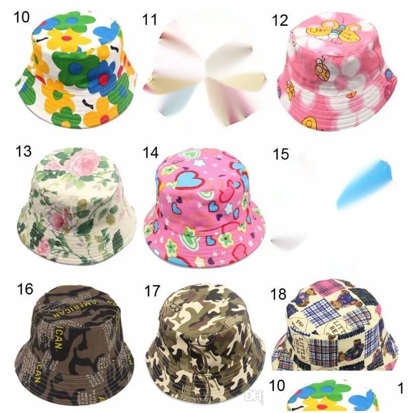 new 30 colors children flower bucket hat temperament leisure sunny child sun hat for 26 years old kids