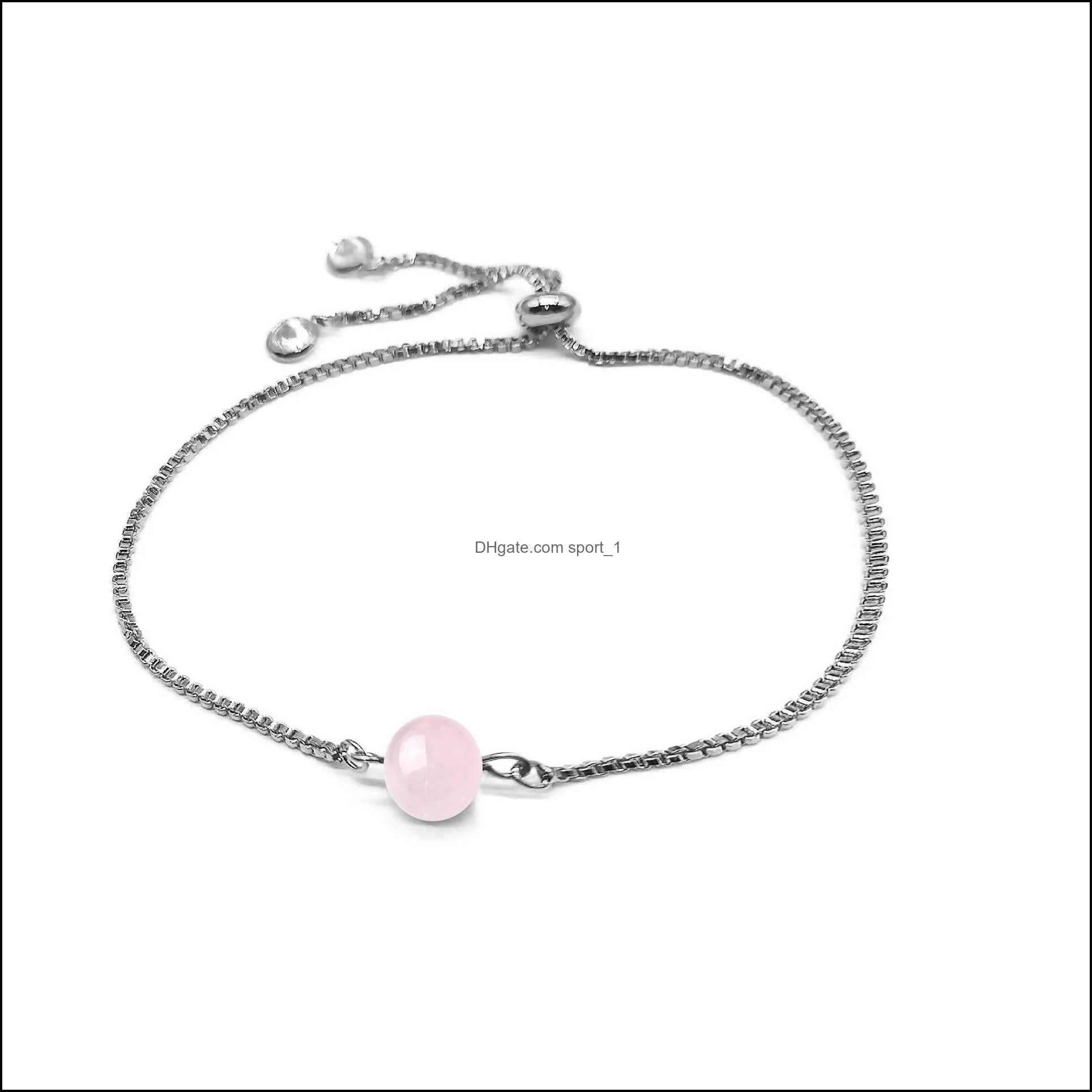healing crystal tenns bracelet wristbands 8mm stone beads chakra gemstone cuff bangle anklet jewelry adjustable for men women teen