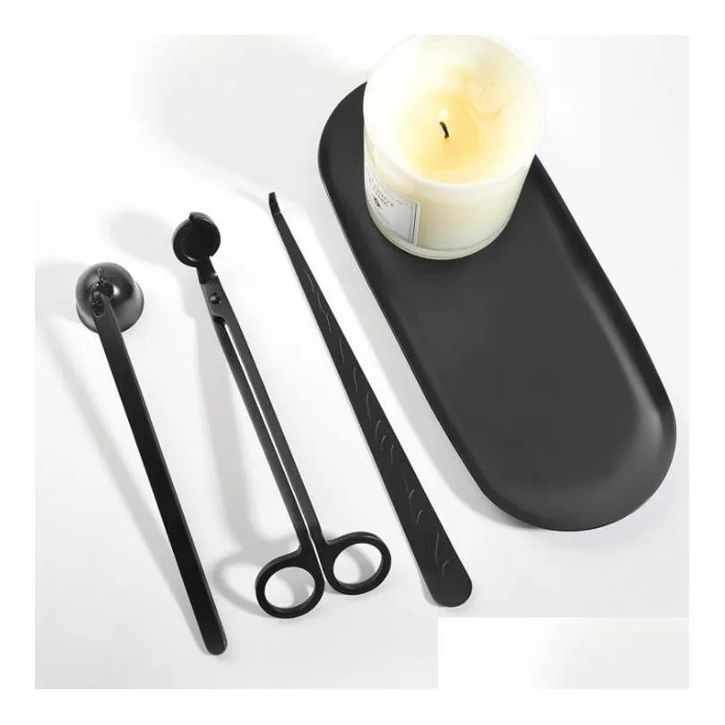 candle accessory gift pack 3 in 1 set stainless steel scissors bell snuffers wick trimmer dipper