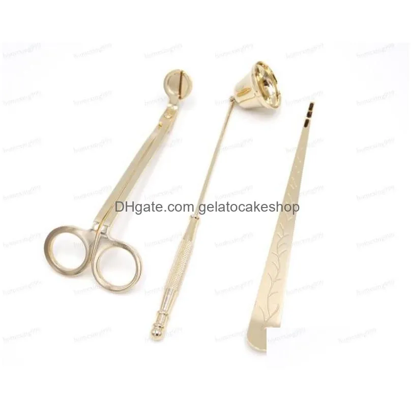 candle accessory gift pack 3 in 1 set stainless steel scissors bell snuffers wick trimmer dipper