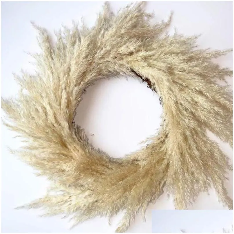 decorative flowers wreaths wedding pampas grass large size fluffy for home christmas decor natural plants white dried flower wreath