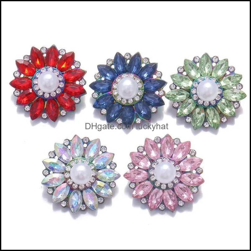 noosa oval plating dazzling rhinestone snap buttons fit diy 18mm snap button bracelet necklace jewelry gift