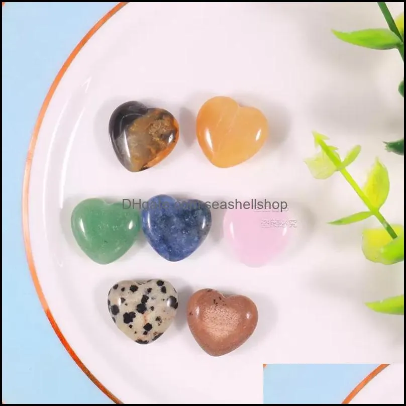 16x6mm natural stone heart ornaments craft chakra reiki healing quartz mineral tumbled gemstones hand home decor