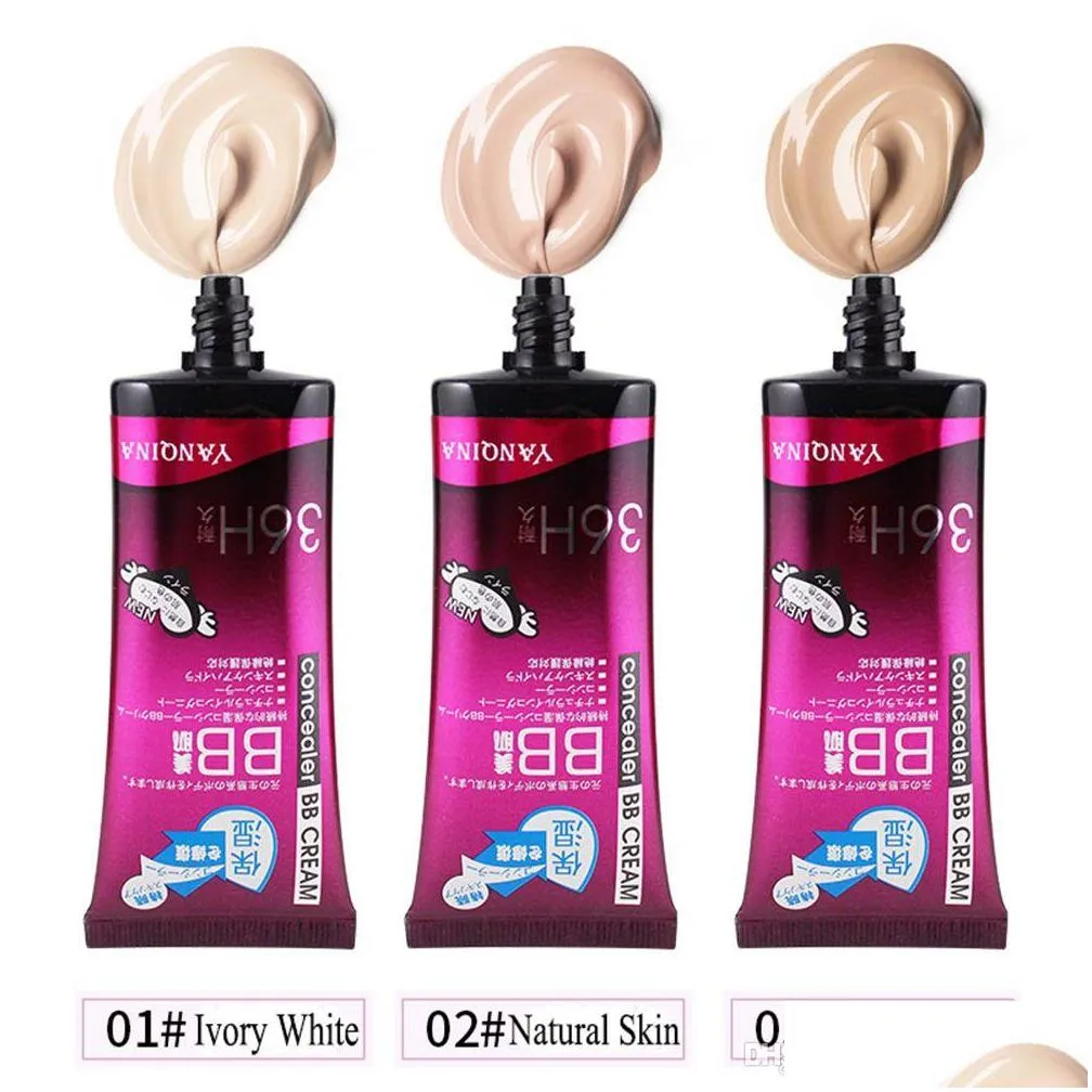 yanqina new 3 colors natural flawless bb cream brightening moisturizing concealer nude foundation makeup face beauty tools