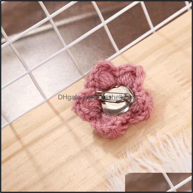 3 piece set of wool flower brooch set with handmade flower pin female fashion