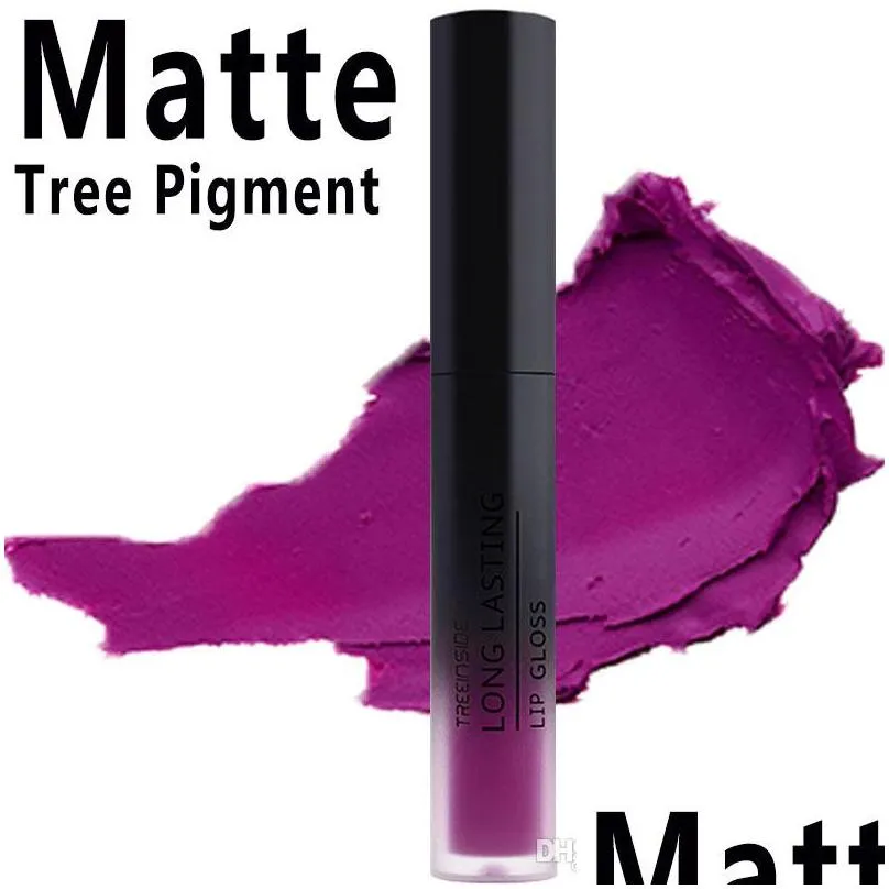 tree inside long lasting waterproof lipstick matte lip gloss green purple blue red liquid lipstick velvet matte lip makeup