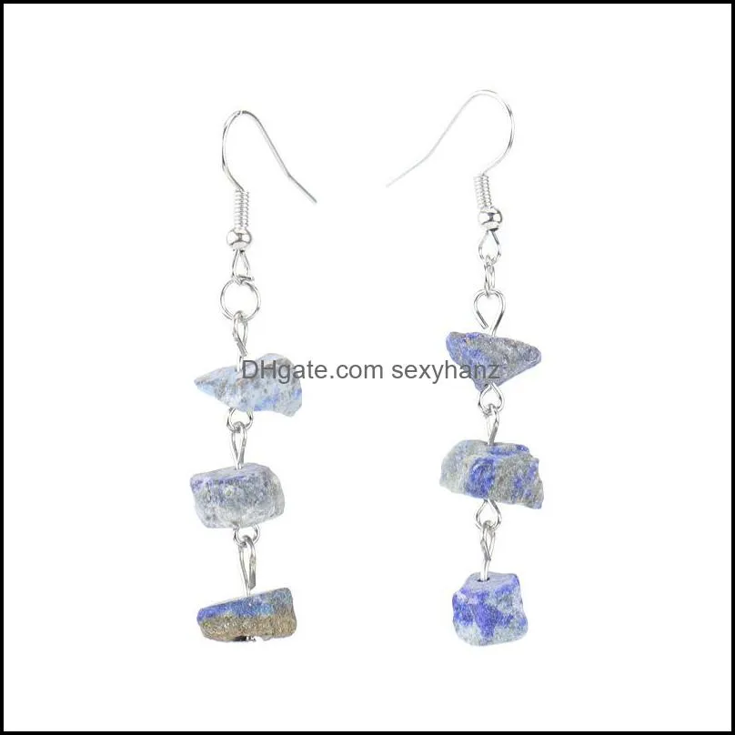 natural crushed stone rough crystal agate dangle earrings wholesale women jewelry