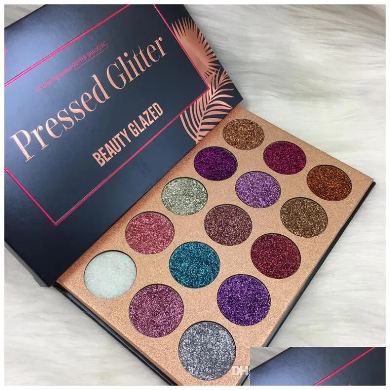 new pressed glitter beauty glazed 15 color sequins palette eyeshadow highlighter shimmer eye shadow beauty makeup brand