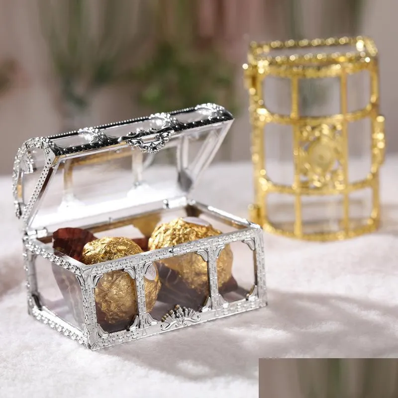 treasure chest candy boxes chocolate gift decorative case wedding party favor supplies gifts wrap plastic decoration