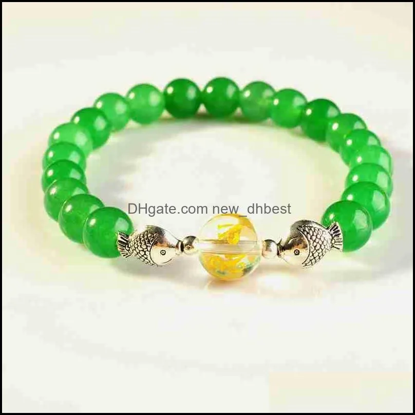 mens and womens natural stone bracelet 12pcs beads fashion cuff bracelet