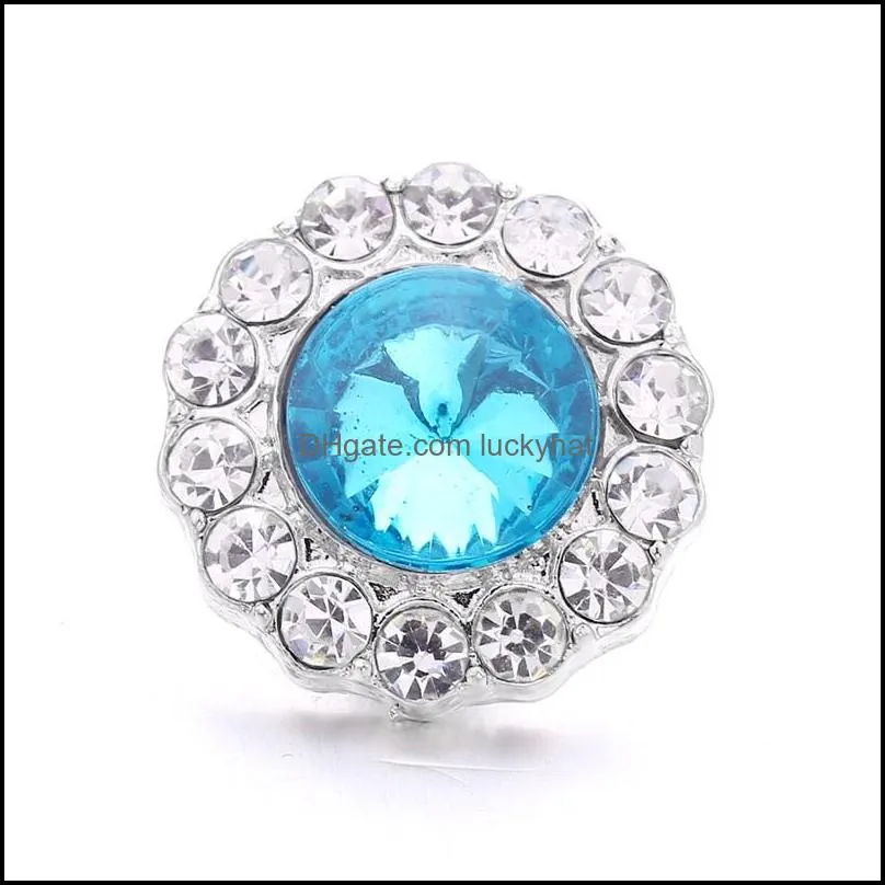 rhinestone clasps chunk 18mm snap button radiant zircon flower charms bulk for snaps diy jewelry findings suppliers gift