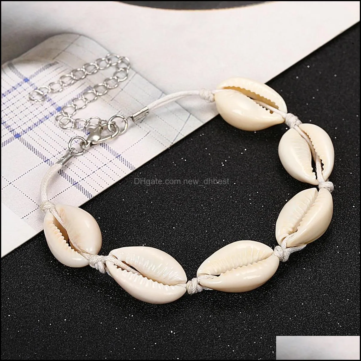 natural shell woven bracelet anklet men and women beach travel daily wear birthday valentines day bracelet