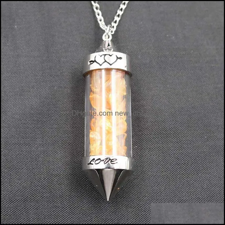 reiki healing crystal pendant wishing bottle sweater chain pendant lady wild temperament personality necklace