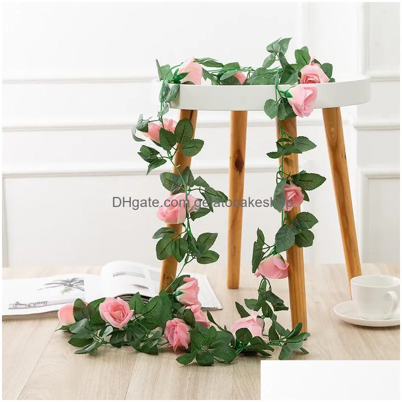 84ft 12pack artificial garland green leaf vine ivy fake plants wall artifici rose hanging flowers for garden home wedding 1029