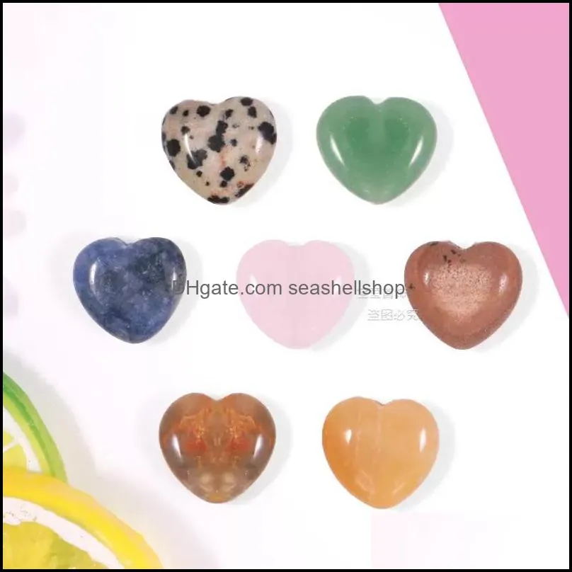 16x6mm natural stone heart ornaments craft chakra reiki healing quartz mineral tumbled gemstones hand home decor