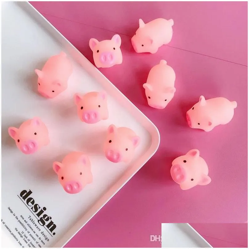 mini pink pigs toy cute vinyl squeeze sound animals lovely antistress squishies squeeze pig toys for kids gifts