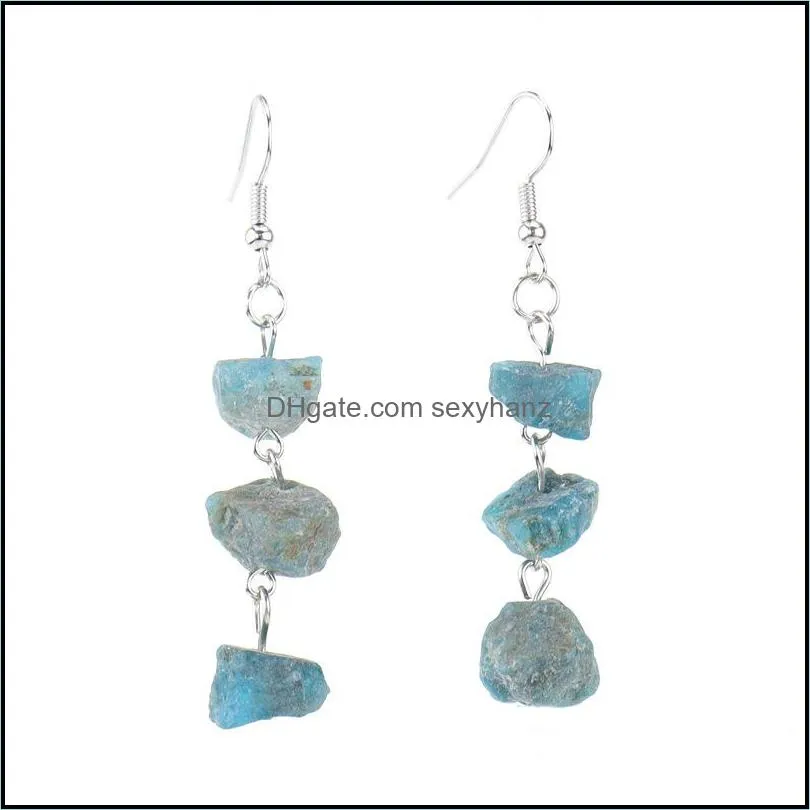 natural crushed stone rough crystal agate dangle earrings wholesale women jewelry