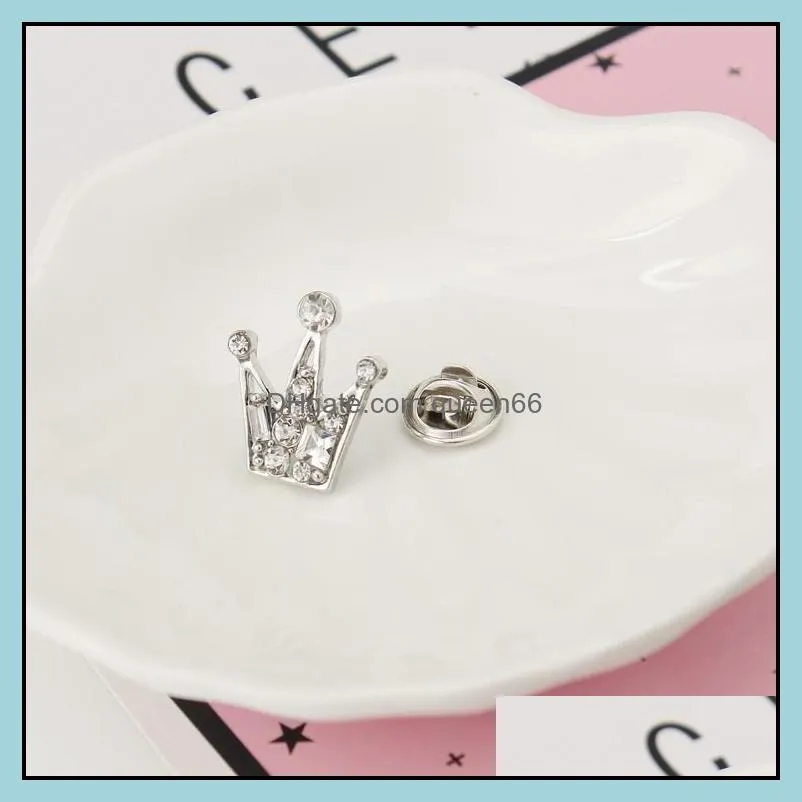 12piece fashion full diamond crystal mini unisex small crown brooch wedding party beauty tiara crown brooch brooch wedding valentines