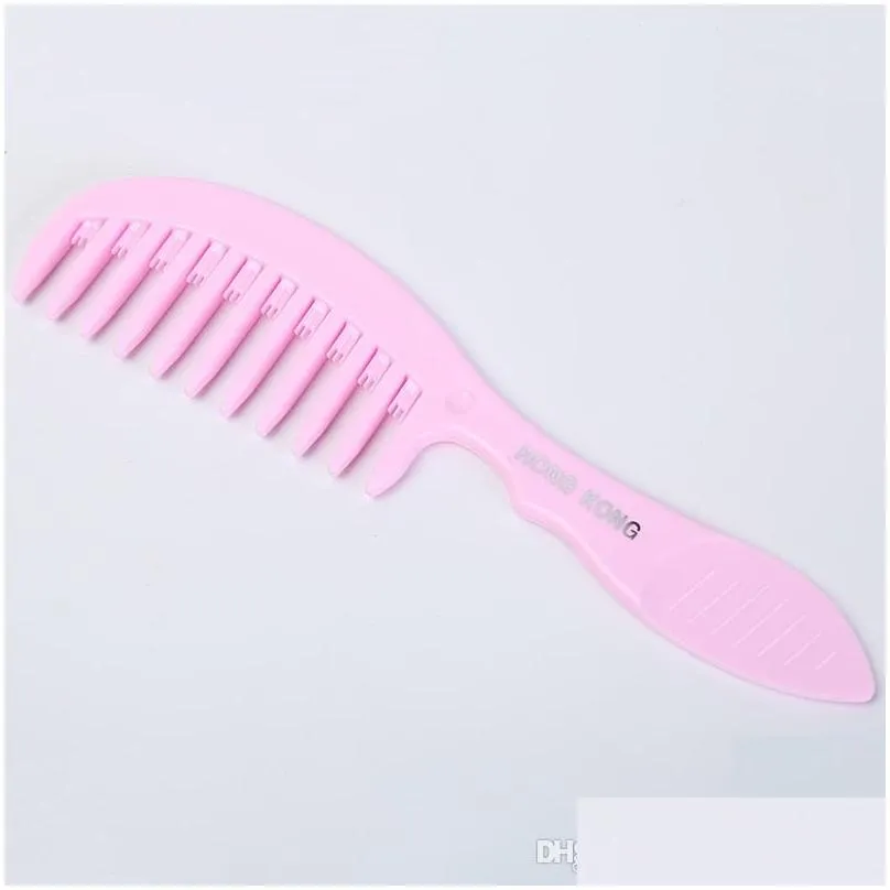 candy colors handgrip barber hairdressing haircut comb plastic wide tooth hair combs hairstyle women lady styling tools