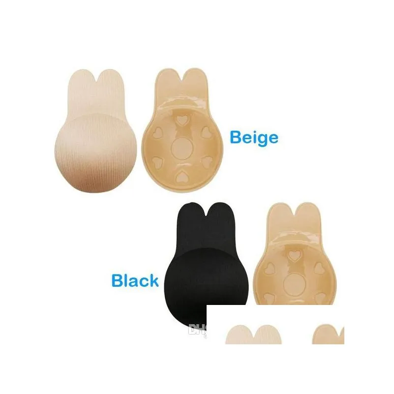 women silicone selfadhesive sticky bra strapless push up seamless invisible bra y rabbit ears underwear for wedding