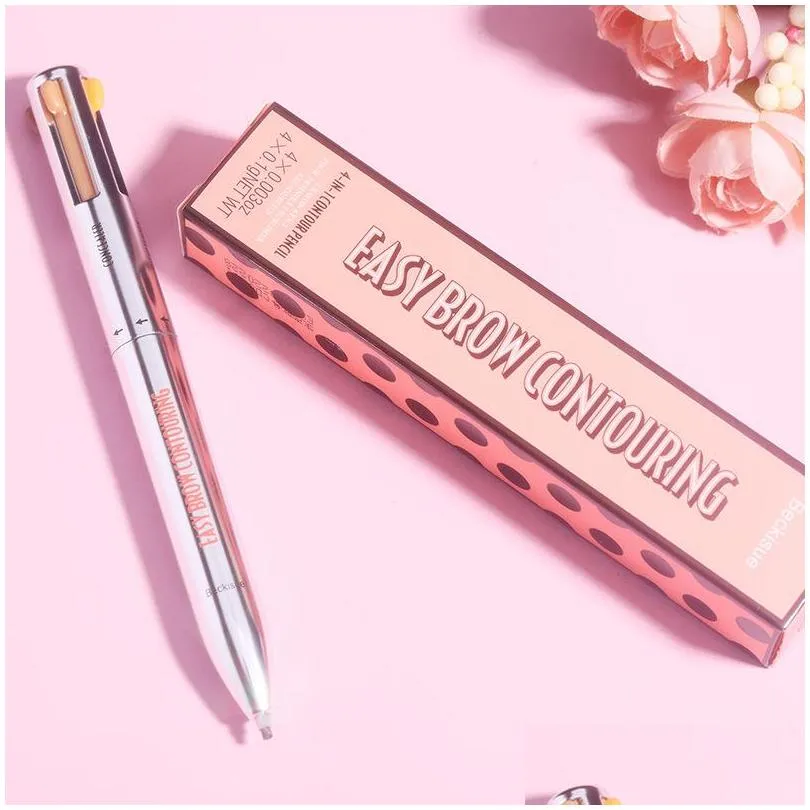 4 in 1 easy to wear eyebrow contour pen waterproof defining highlighting eye brow eyebrow pencil makeup cosmetic