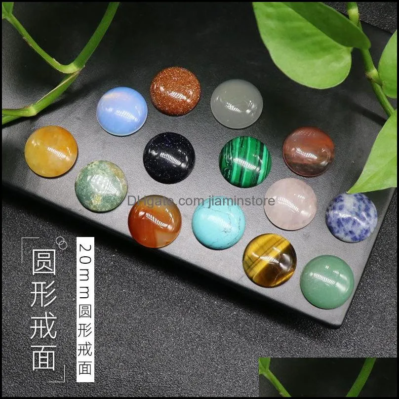 20mm flat back assorted loose stone round shape cab cabochons beads for jewelry making wholesale