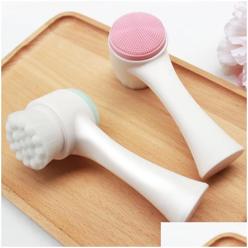 3d double side face washing brush skin cleaner machine exfoliator facial cleaning brushes washing product