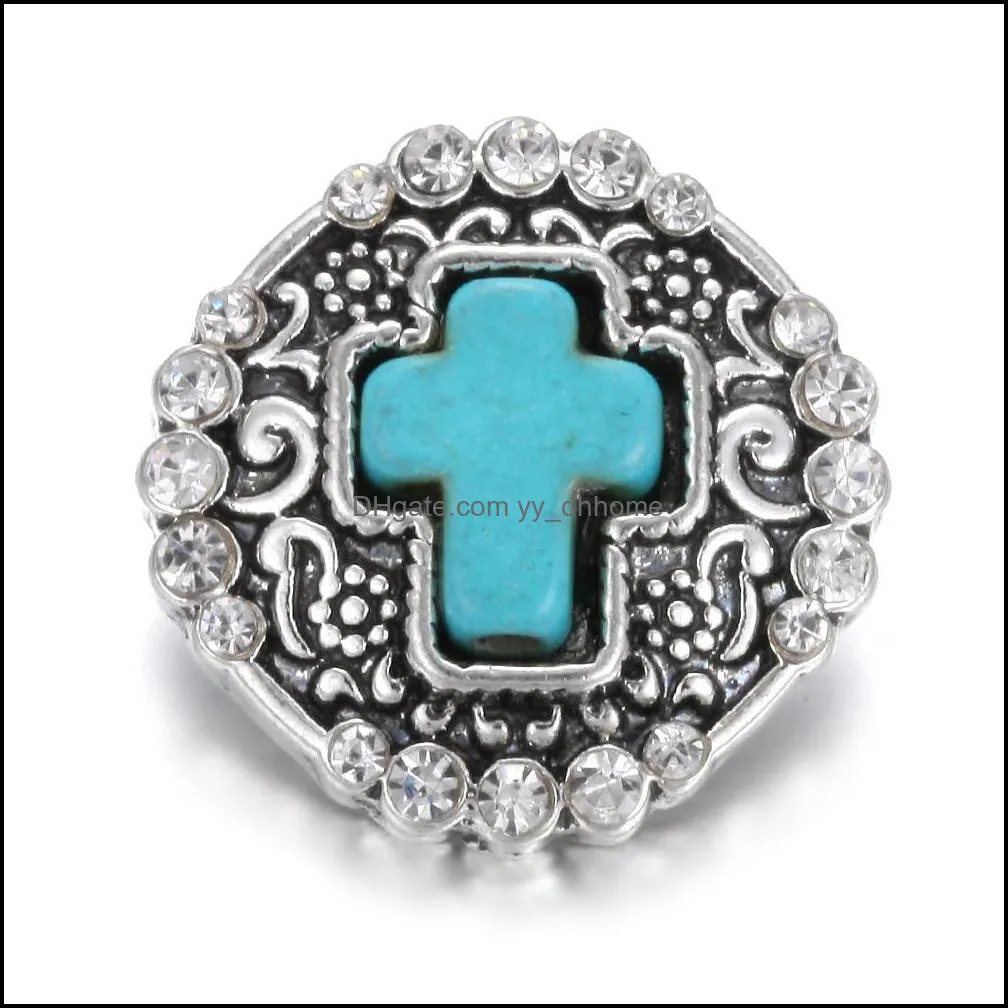 cross snap button jewelry component 18mm metal snaps buttons fit bracelet bangle noosa n010