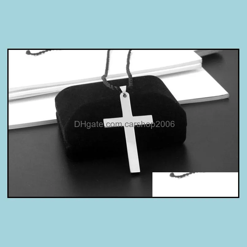 mens stainless steel cross pendant lords prayer chain necklace charm costume jewelry