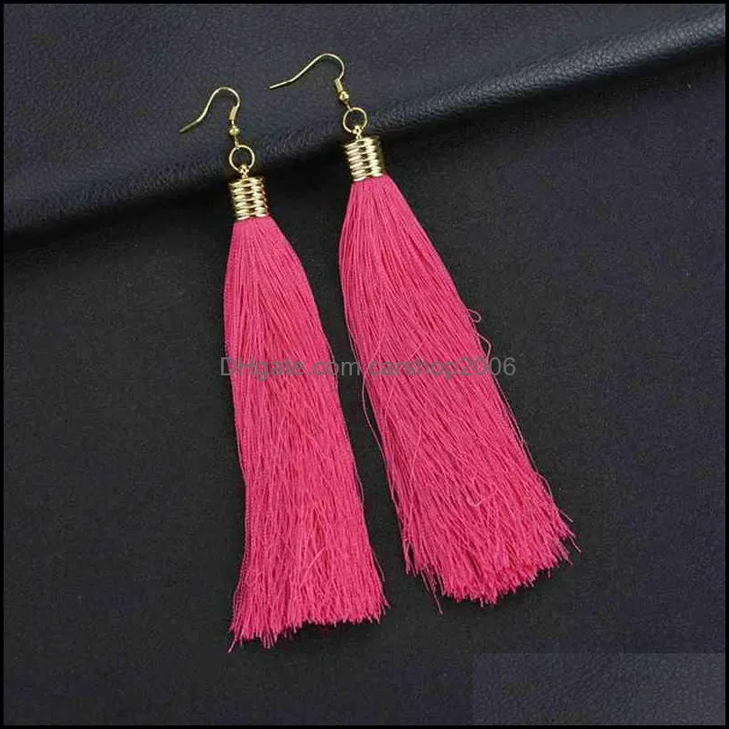 ladies long tassel earrings girl pendant boho style earrings gold circle bohemian retro vintage assorted variety mix