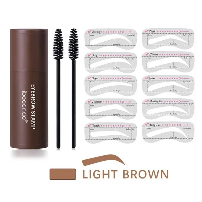 ibcccndc reusable head eyebrow powder stencil kits makeup shadow stick one step eyebrows shaping long lasting stamp kit