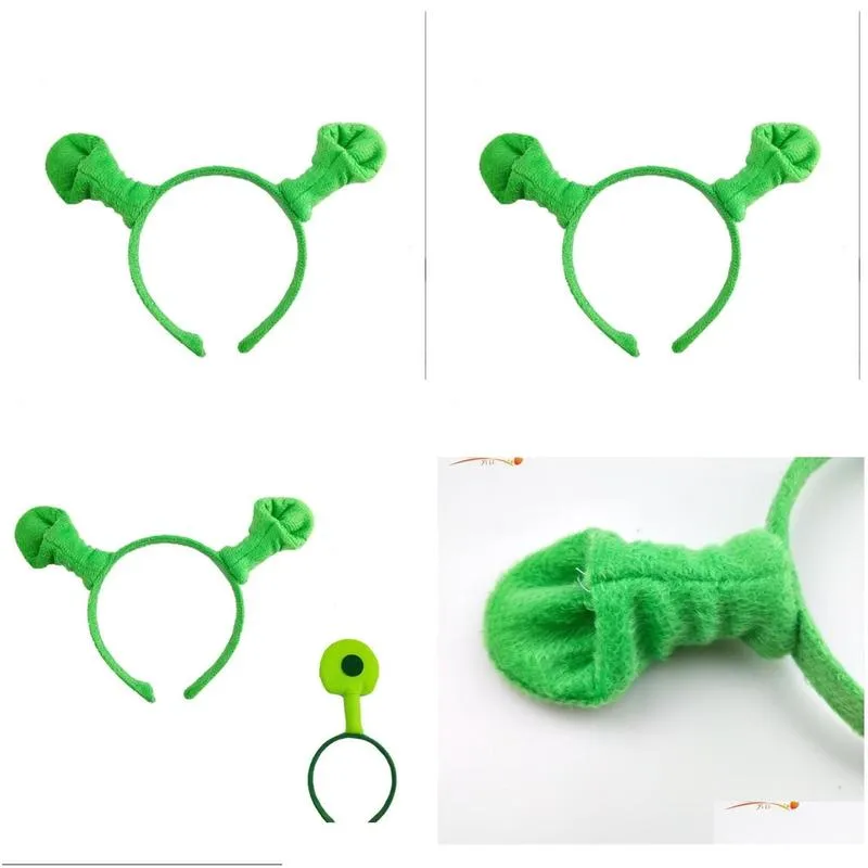 home halloween moq50pcs hair hoop shrek hairpin ears headband head circle party costume item masquerade supplies drop delivery 2021 other garden