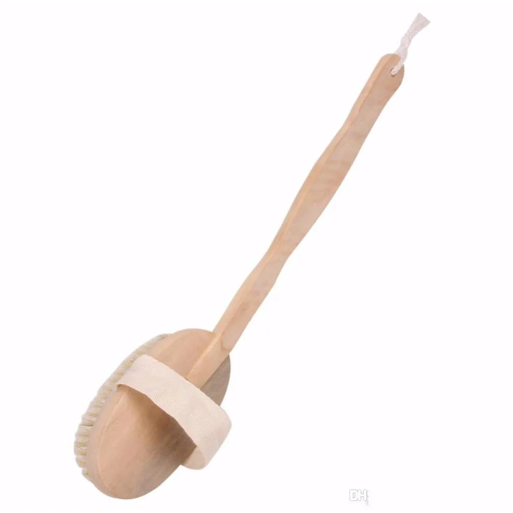 natural boar bristle wooden brush long handle massager bath shower back spa body brush skin bath brush bathroom products