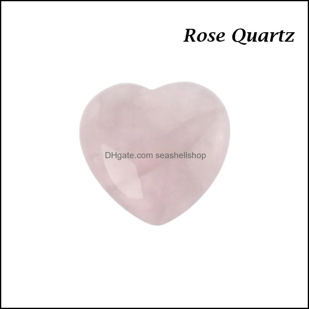 heart shaped stone natural rose quartz gemstone crystal healing chakra reiki craft fun toys 20x6mm